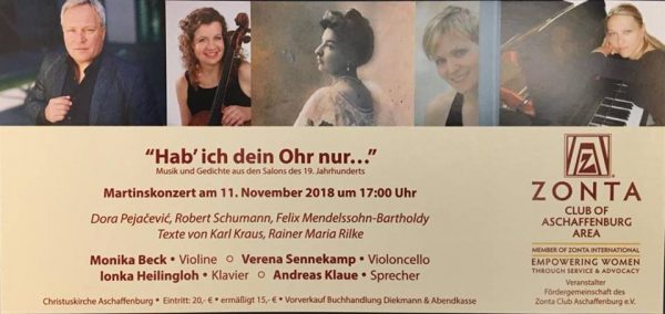 "Hab ich dein Ohr nur..." Concert with Alumn Verena Sennenkamp